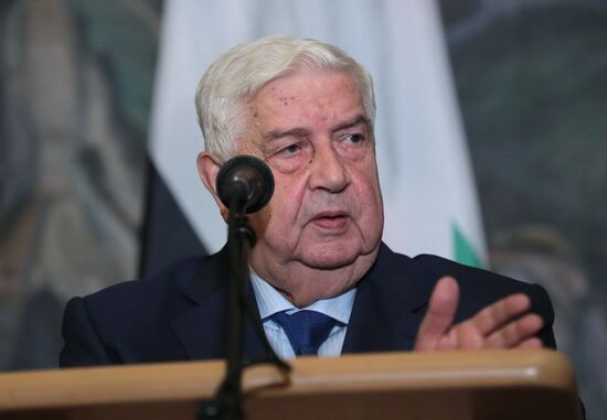 Russian, Syrian Foreign Ministers Lavrov and Muallem meeting