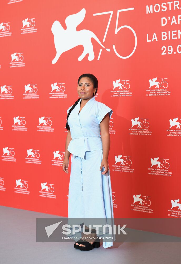 Actress Yalitza Aparicio during a photo call for Roma at the 75th Venice Film Festival. Location: Italy, Venice. Author: Ekaterina Chesnokova/Sputnik. 75th Venice Film Festival. Day two