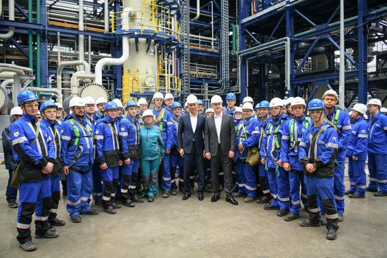 Moscow Mayor Sergei Sobyanin visits Moscow Oil Refinery