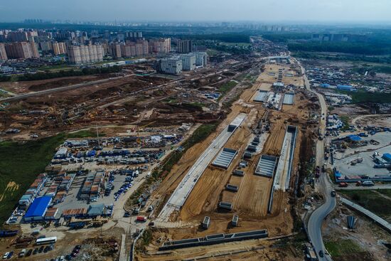 Construction of transport infrastructure facilities in New Moscow