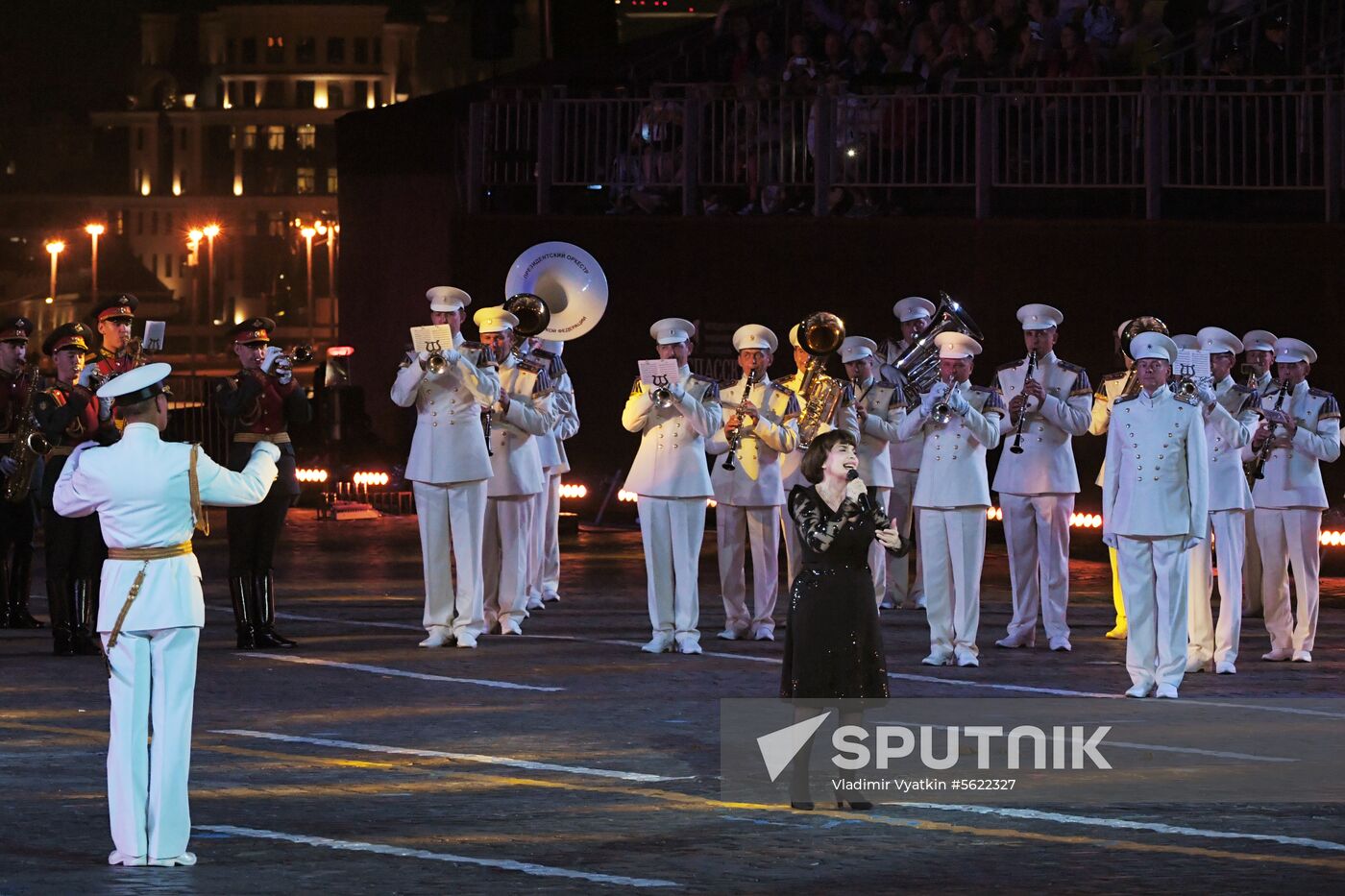 Mireille Mathieu performs at Spasskaya Tower festival