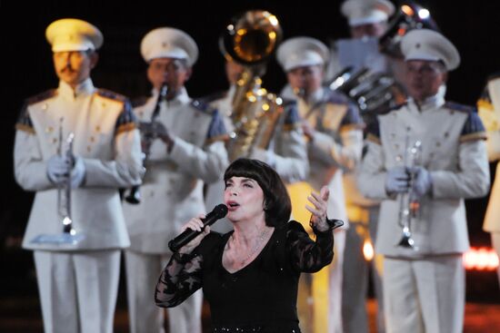 Mireille Mathieu performs at Spasskaya Tower festival