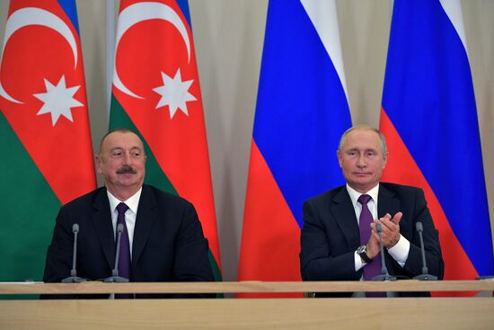 President Vladimir Putin meets with President of Azerbaijan Ilham Aliyev
