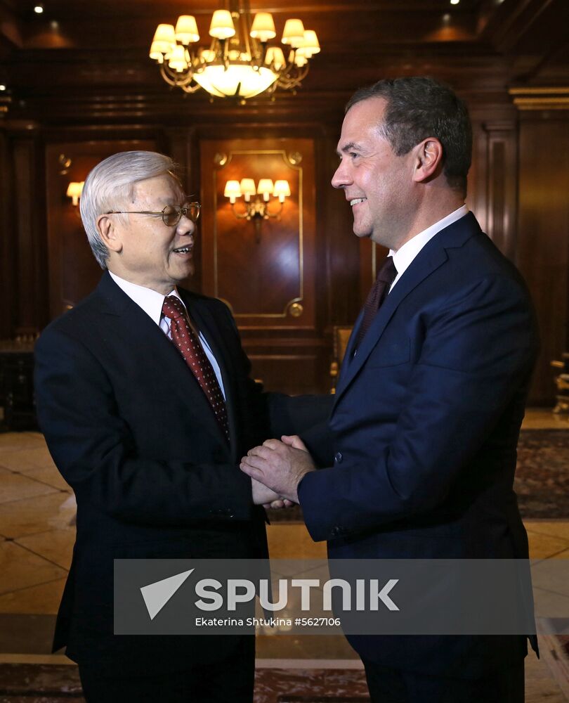 Prime Minister Dmitry Medvedev meets with General Secretary of Communist Party of Vietnam Nguyen Phu Trong