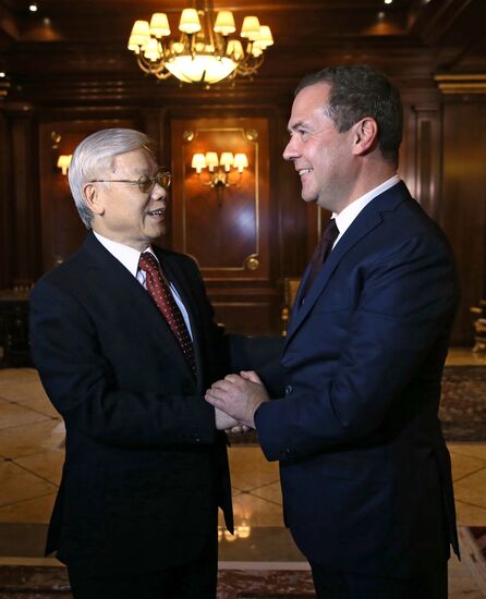 Prime Minister Dmitry Medvedev meets with General Secretary of Communist Party of Vietnam Nguyen Phu Trong