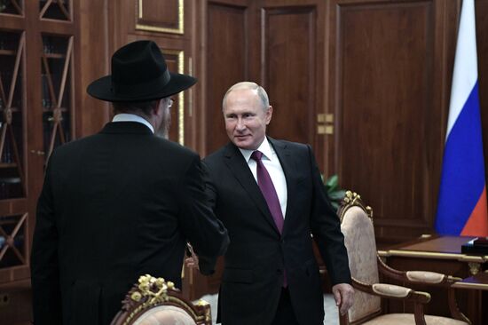 President Putin meets with Chief Rabbi of Russia Berel Lazar and President of the Federation of Jewish Communities Alexander Boroda