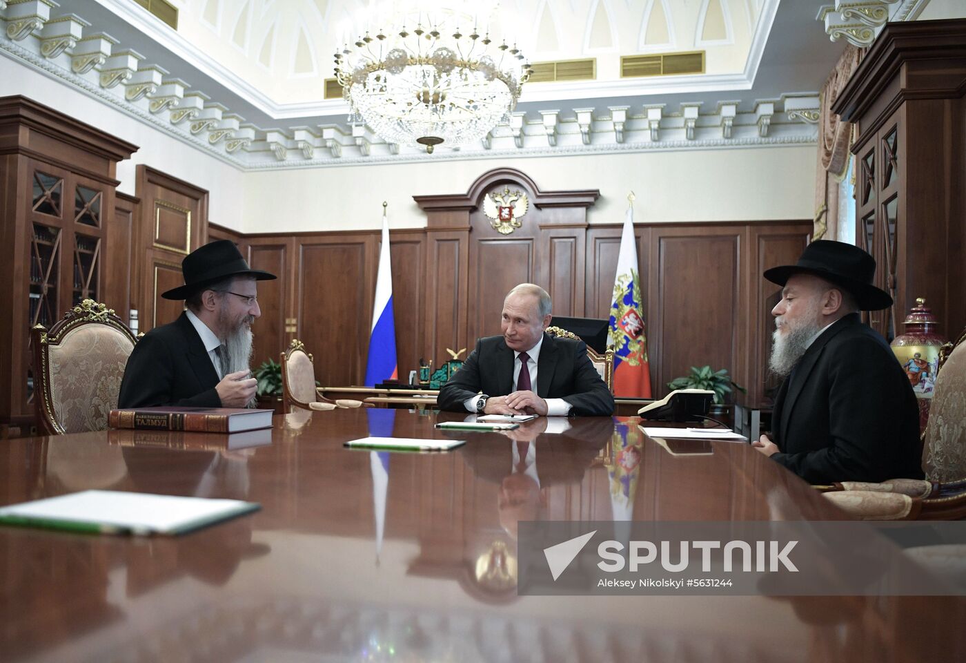 President Putin meets with Chief Rabbi of Russia Berel Lazar and President of the Federation of Jewish Communities Alexander Boroda