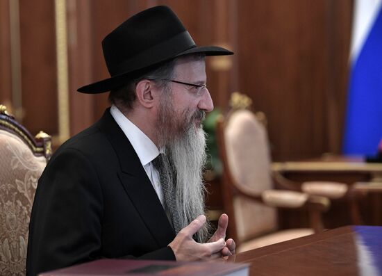 President Putin meets with Chief Rabbi of Russia Berel Lazar and President of the Federation of Jewish Communities Alexander Boroda