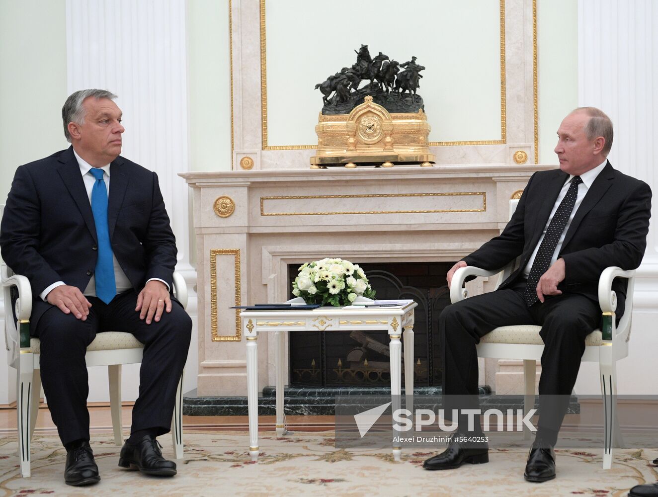 Russian President Vladimir Putin meets with Hungarian Prime Minister Viktor Orban