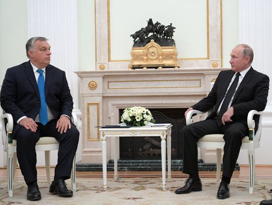 Russian President Vladimir Putin meets with Hungarian Prime Minister Viktor Orban