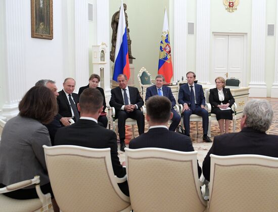 Russian President Vladimir Putin meets with Hungarian Prime Minister Viktor Orban