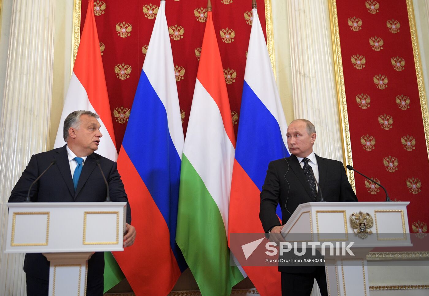 Russian President Vladimir Putin meets with Hungarian Prime Minister Viktor Orban