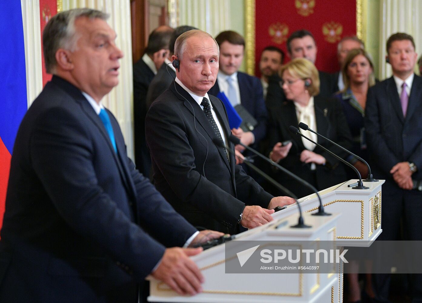 Russian President Vladimir Putin meets with Hungarian Prime Minister Viktor Orban