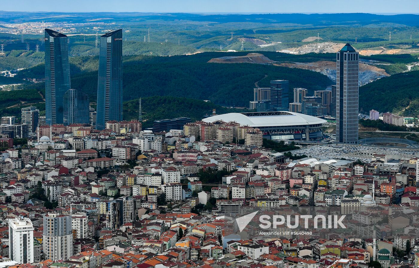 An aerial view of the Turk Telekom Stadium that will host the Champions League group D soccer match between Galatasaray Istanbul and Lokomotiv Moscow, in Istanbul, Turkey, September 18, 2018. Location: Turkey, Istanbul. Author: Alexander Vilf/Sputnik. Turkey Istanbul