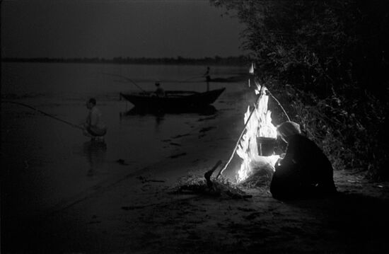 Night fishing on Don River