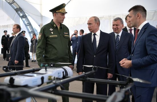 President Vladimir Putin visits Patriot park