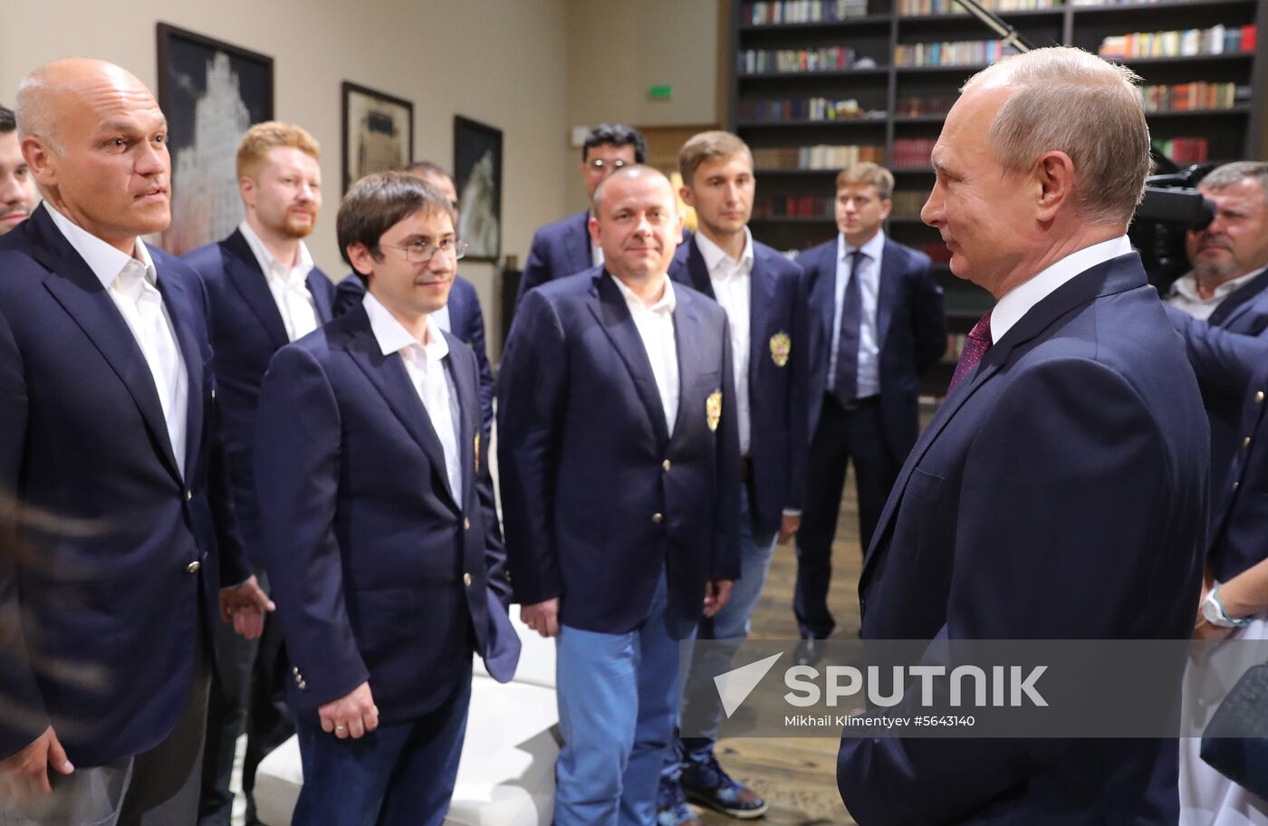 President Vladimir Putin meets with Russian national chess team