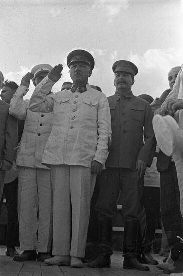 Josef Stalin, Kliment Voroshilov and Lazar Kaganovich