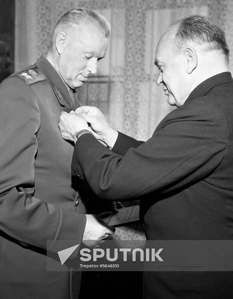 Awarding Marshal of Soviet Union Konstantin Rokossovsky