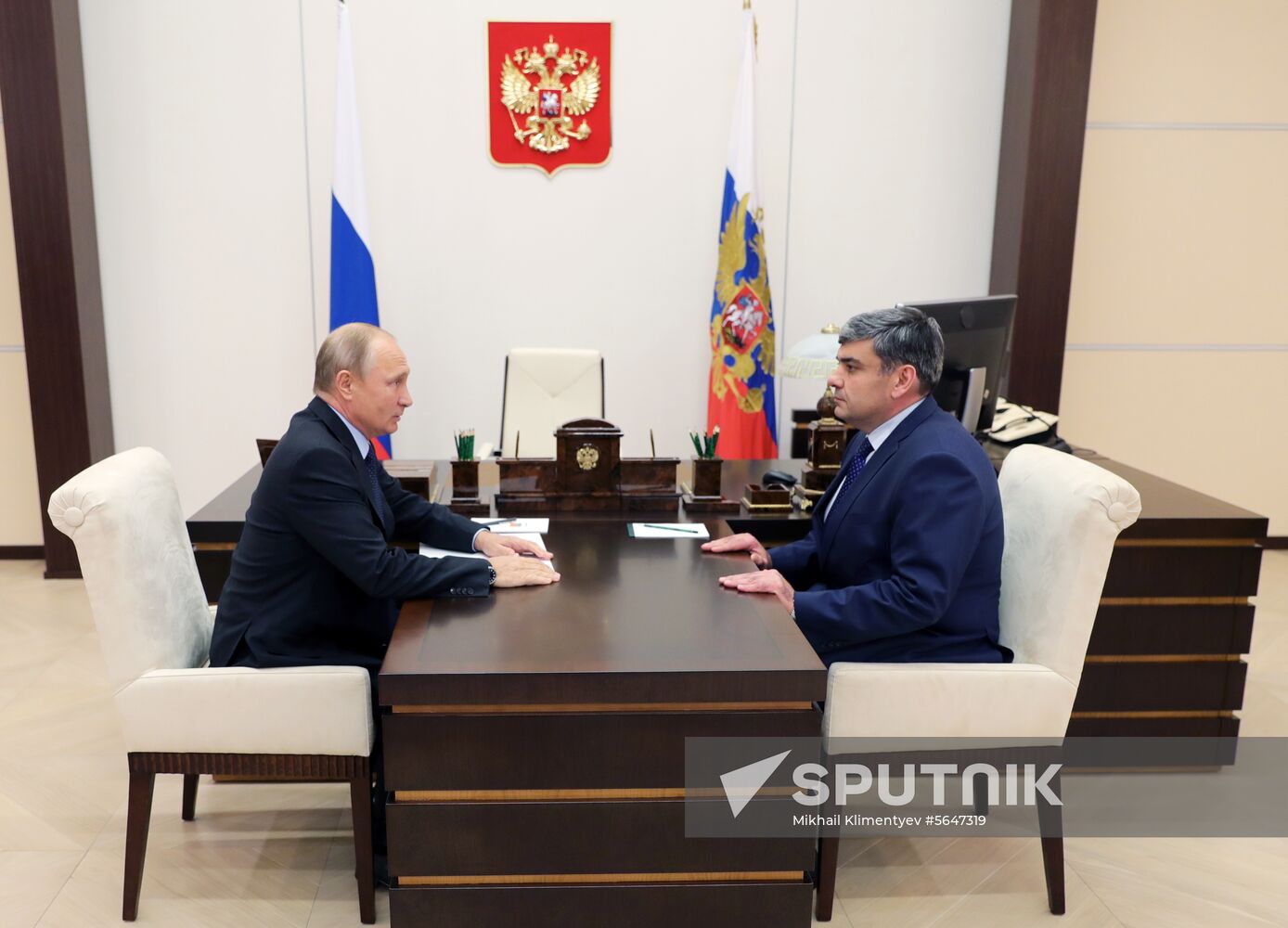 President Vladimir Putin meets with Kazbek Kokov