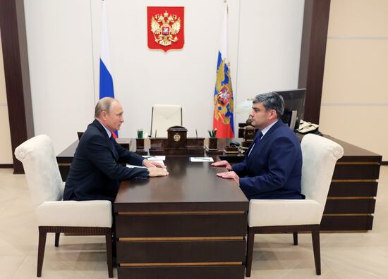 President Vladimir Putin meets with Kazbek Kokov