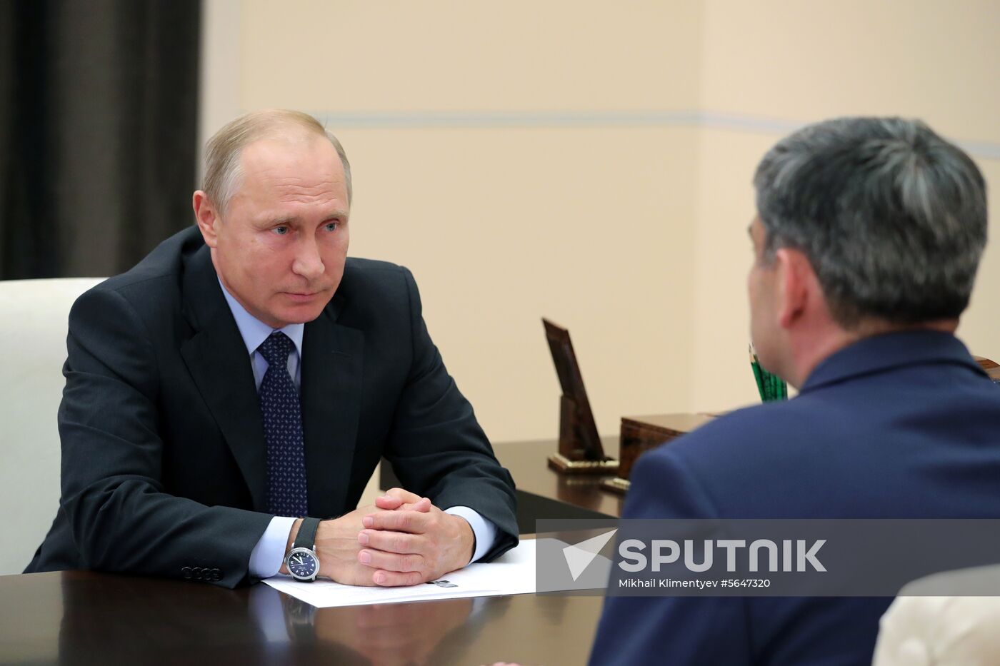 President Vladimir Putin meets with Kazbek Kokov