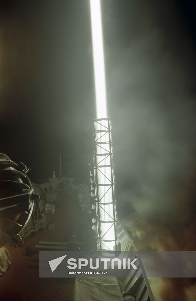 Launching meteorological rocket M-100
