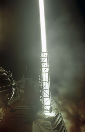 Launching meteorological rocket M-100