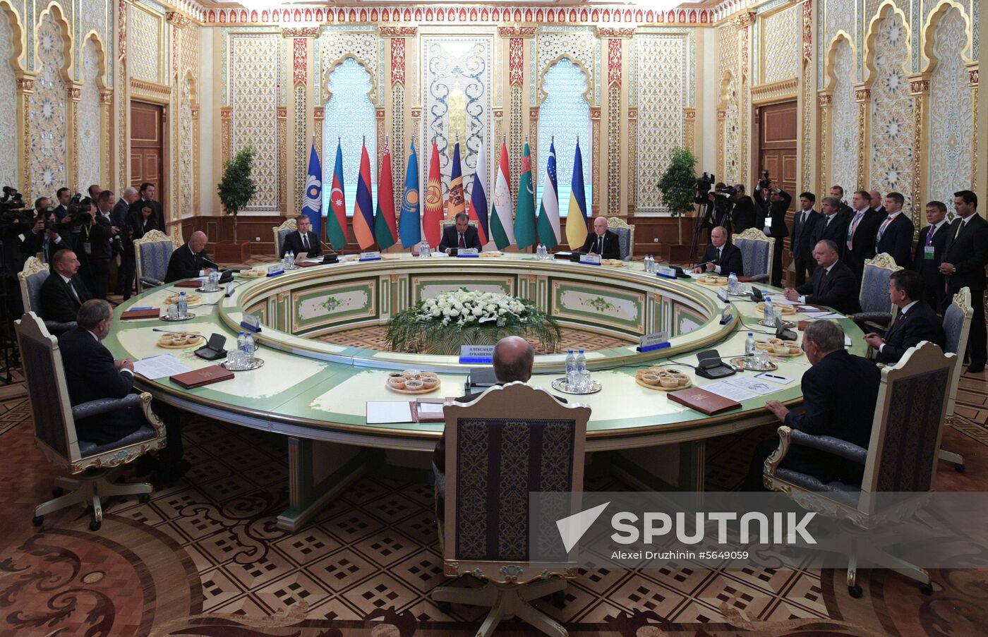 President Vladimir Putin attends CIS Heads of State Council meeting in Dushanbe