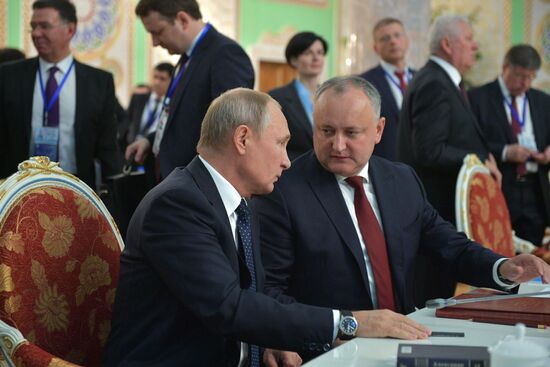 President Vladimir Putin attends CIS Heads of State Council meeting in Dushanbe