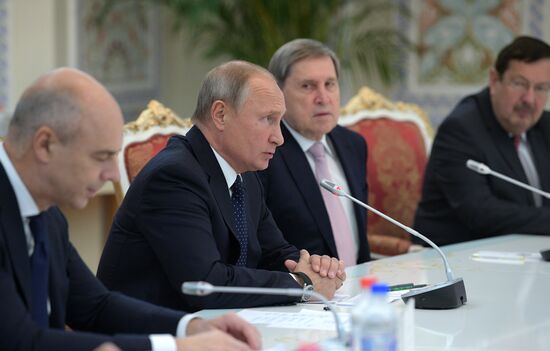 President Vladimir Putin attends CIS Heads of State Council meeting in Dushanbe