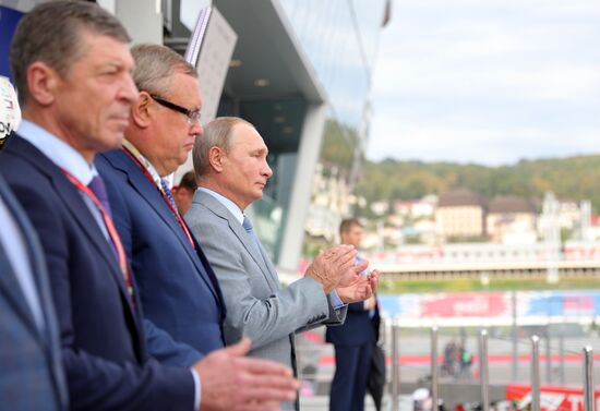 President Vladimir Putin attends Formula 1 Russian Grand Prix in Sochi