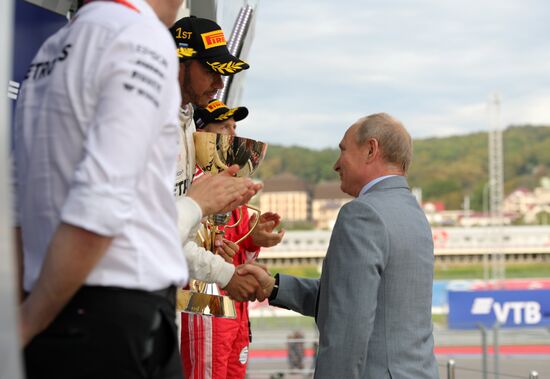 President Vladimir Putin attends Formula 1 Russian Grand Prix in Sochi