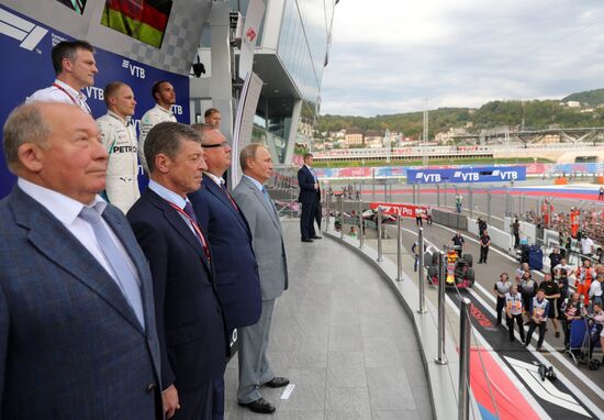 President Vladimir Putin attends Formula 1 Russian Grand Prix in Sochi