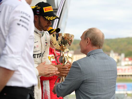President Vladimir Putin attends Formula 1 Russian Grand Prix in Sochi