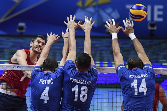 Italy Volleyball Worlds Serbia - USA