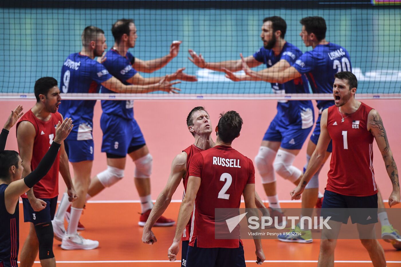 Italy Volleyball Worlds Serbia - USA