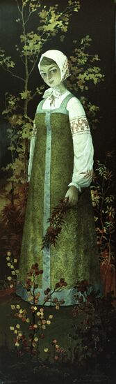 Fedoskino lacquer miniature