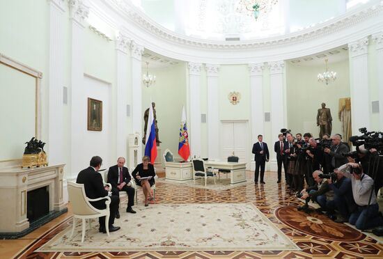 President Vladimir Putin meets with Serbian President Aleksandar Vucic