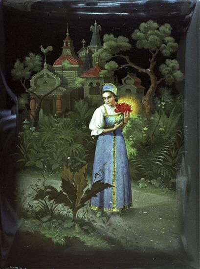 Fedoskino lacquer miniature