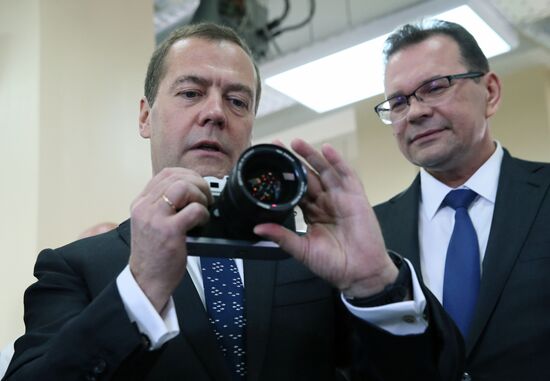 Prime Minister Dmitry Medvedev visits Zverev Krasnogorsk Plant