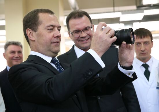 Prime Minister Dmitry Medvedev visits Zverev Krasnogorsk Plant