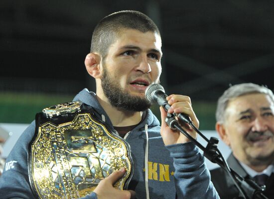 Khabib Nurmagomedov honored in Makhachkala