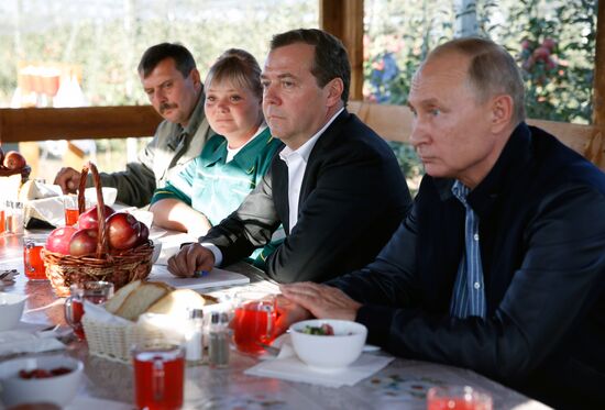 Russian President Vladimir Putin and Prime Minister Dmitry Medvedev's working trip to Stavropol Territory
