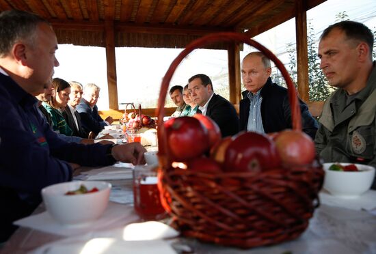 Russian President Vladimir Putin and Prime Minister Dmitry Medvedev's working trip to Stavropol Territory