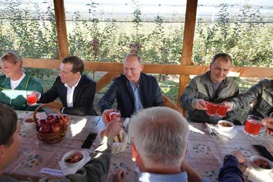 Russian President Vladimir Putin and Prime Minister Dmitry Medvedev's working trip to Stavropol Territory