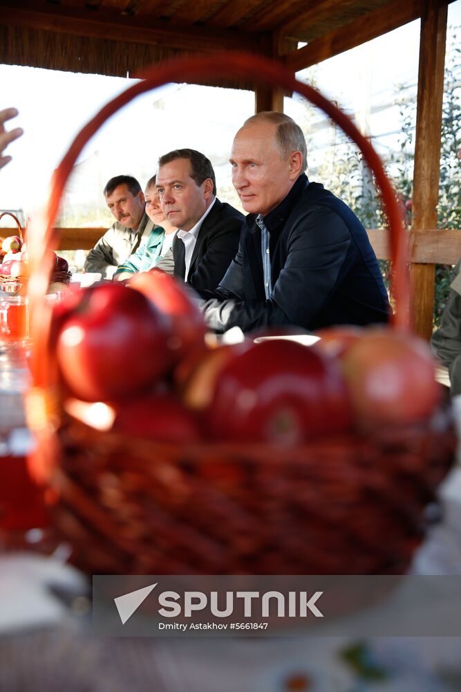 Russian President Vladimir Putin and Prime Minister Dmitry Medvedev's working trip to Stavropol Territory