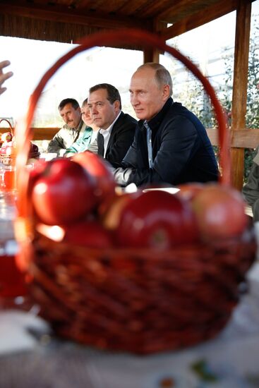Russian President Vladimir Putin and Prime Minister Dmitry Medvedev's working trip to Stavropol Territory