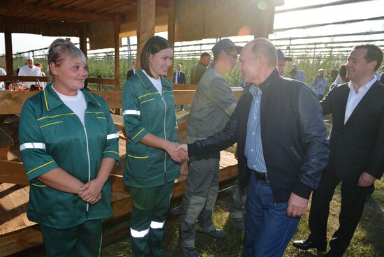Russian President Vladimir Putin and Prime Minister Dmitry Medvedev's working trip to Stavropol Territory