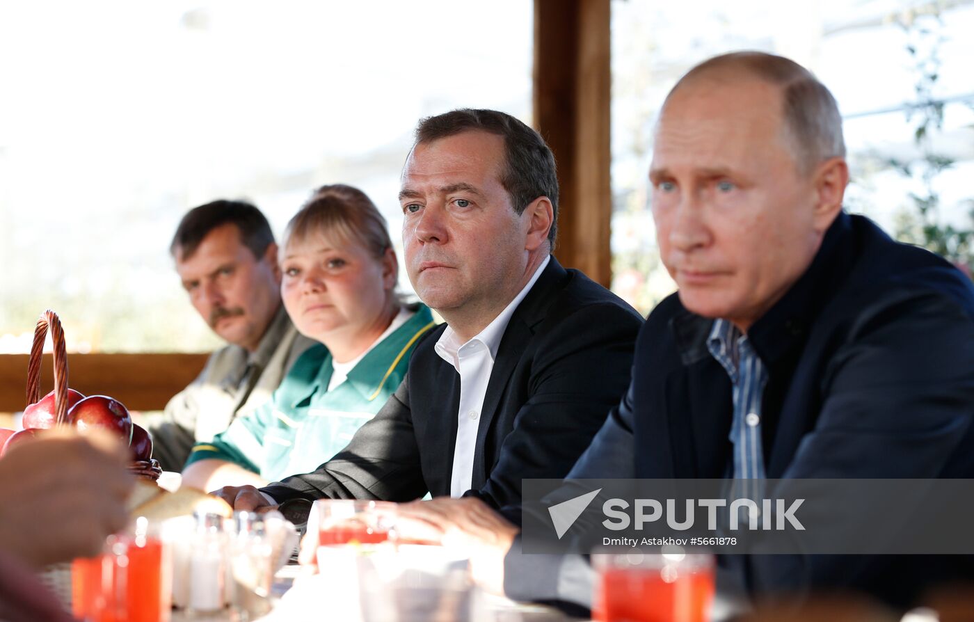 Russian President Vladimir Putin and Prime Minister Dmitry Medvedev's working trip to Stavropol Territory